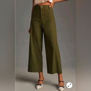 Anthropologie Maeve The Colette Cropped Wide-Leg Pants Sz 25